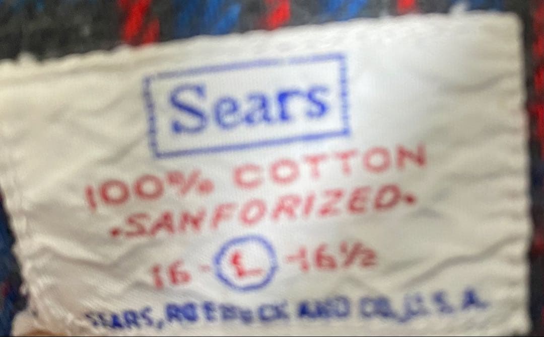 l*読様 60's Sears ネルシャツ usa製 Lサイズ
