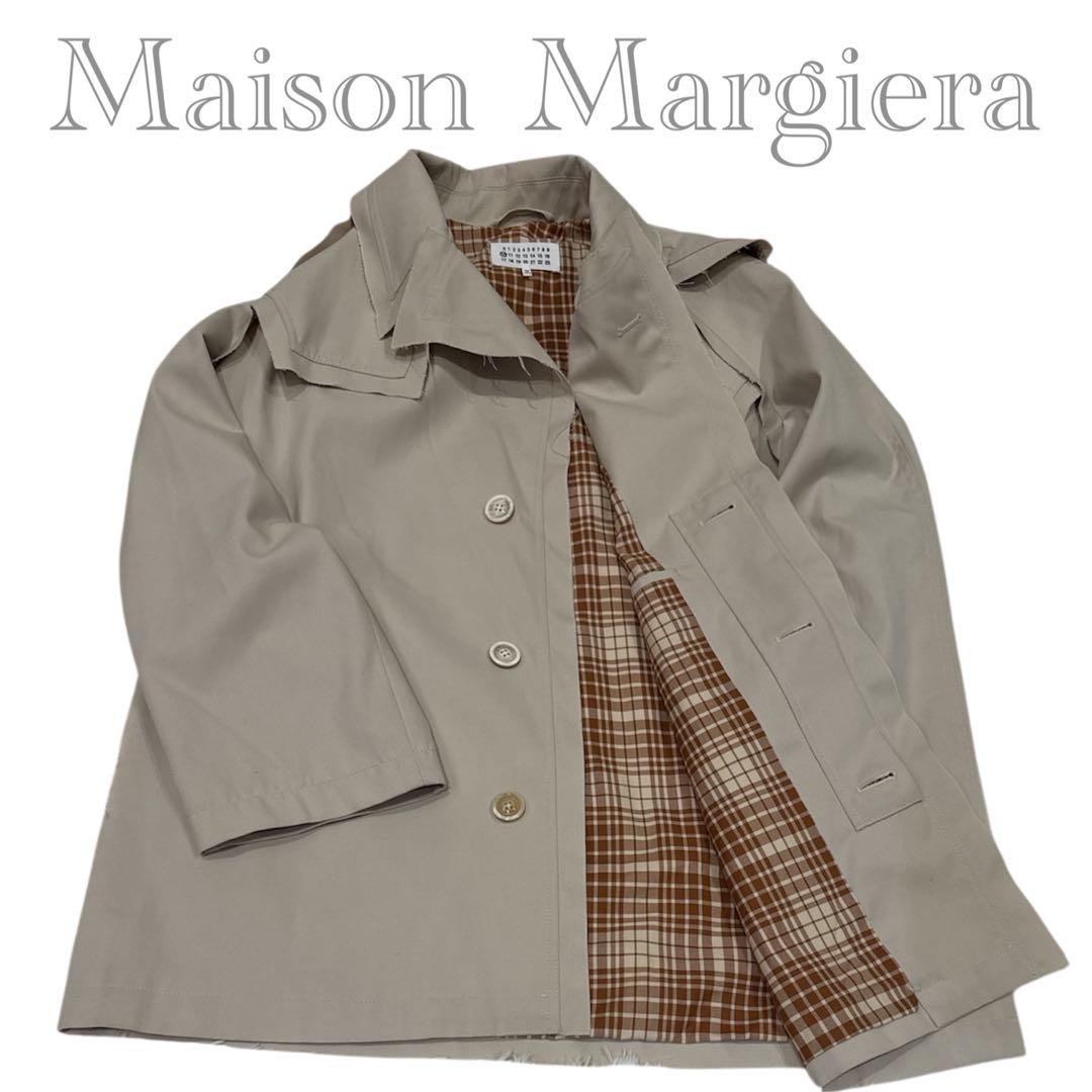 【希少】Maison Margiela トレンチコート　チェック　ダメージ加工