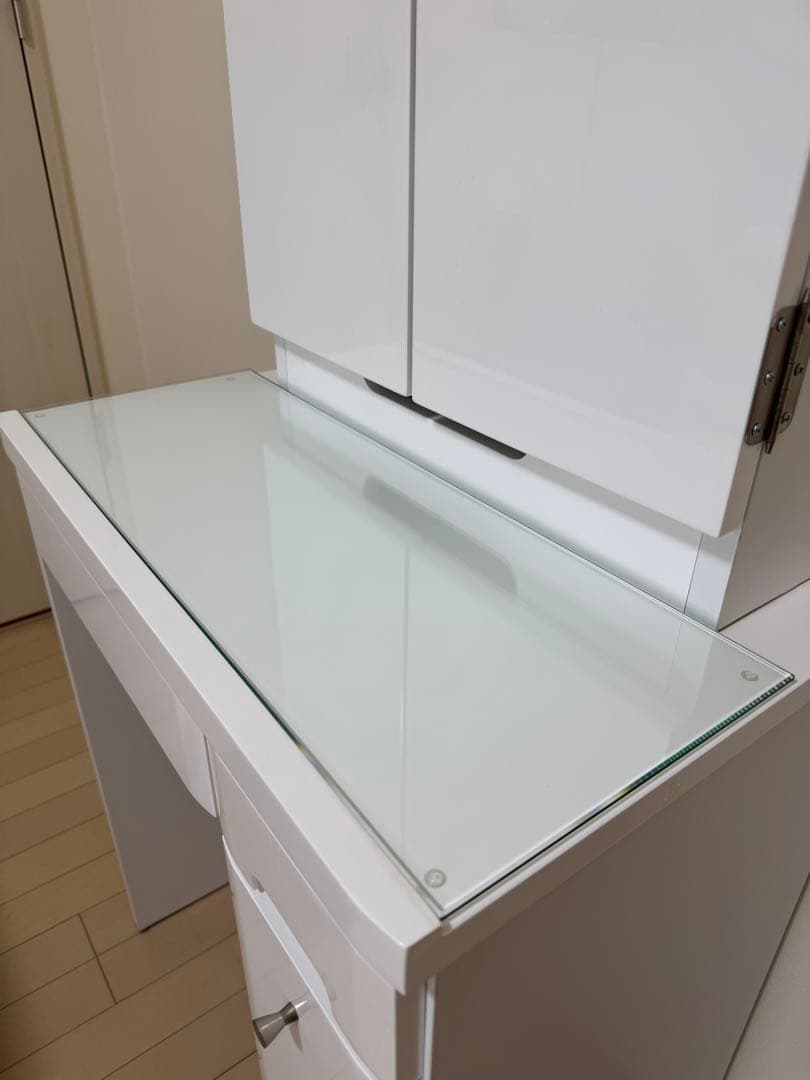 【送料込】NITORI ホワイトドレッサー・鏡台 三面鏡　椅子別売り