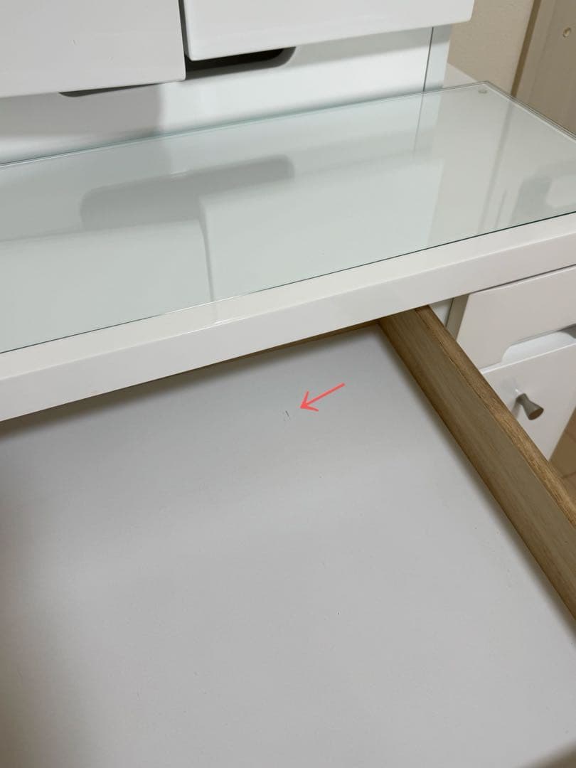 【送料込】NITORI ホワイトドレッサー・鏡台 三面鏡　椅子別売り