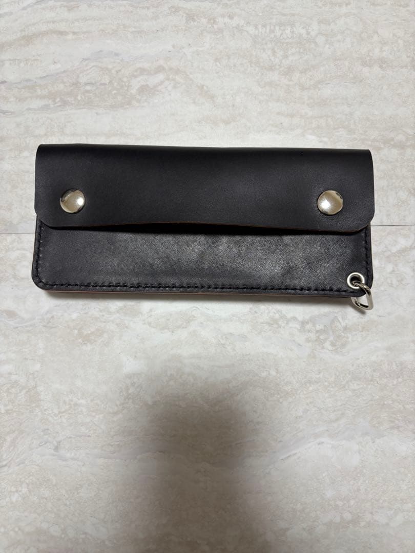 ロングトラッカーウォレット　三層　茶芯　レザークラフト　ハンドメイド