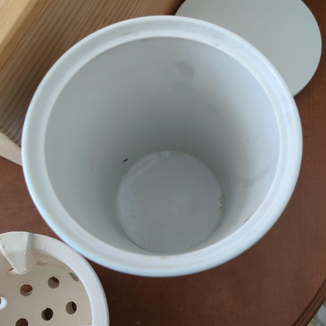 涼炉　煎茶道具　染付　竹　茶道具　煎茶道具　白鳳造　木箱　炉