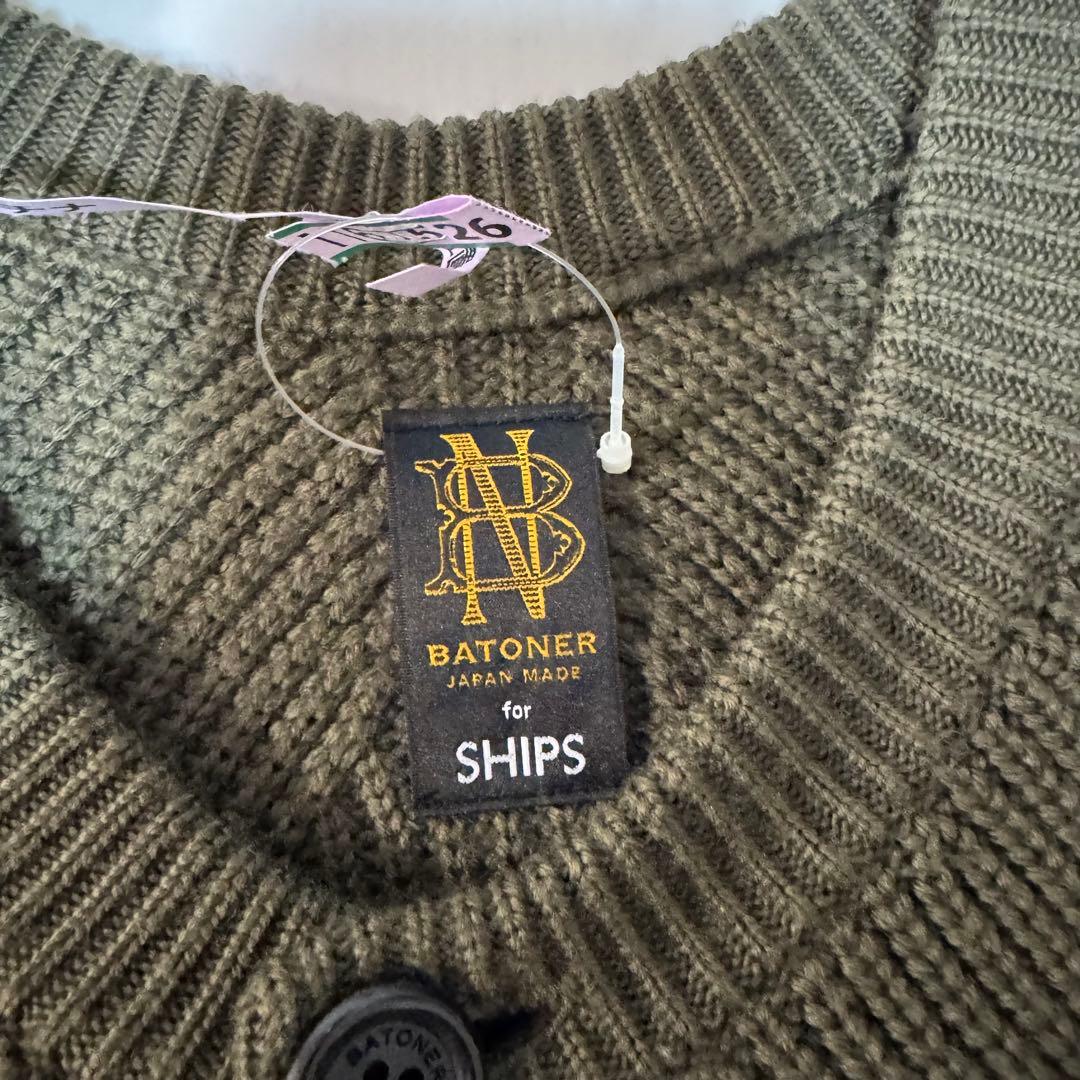 BATONER for SHIPS カーキ カーディガン