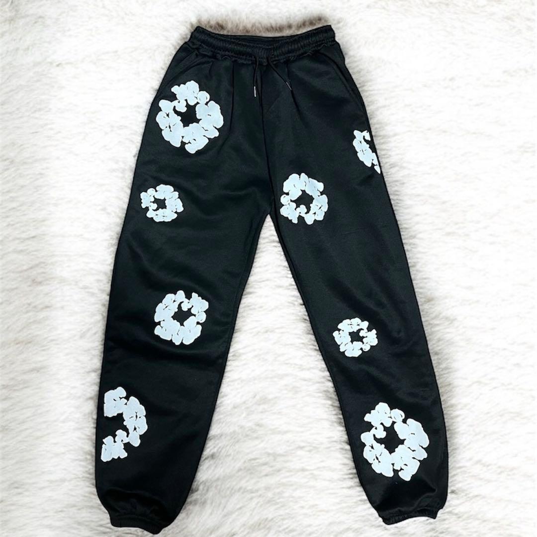 DENIM TEARS ブラックスウェットパンツ M