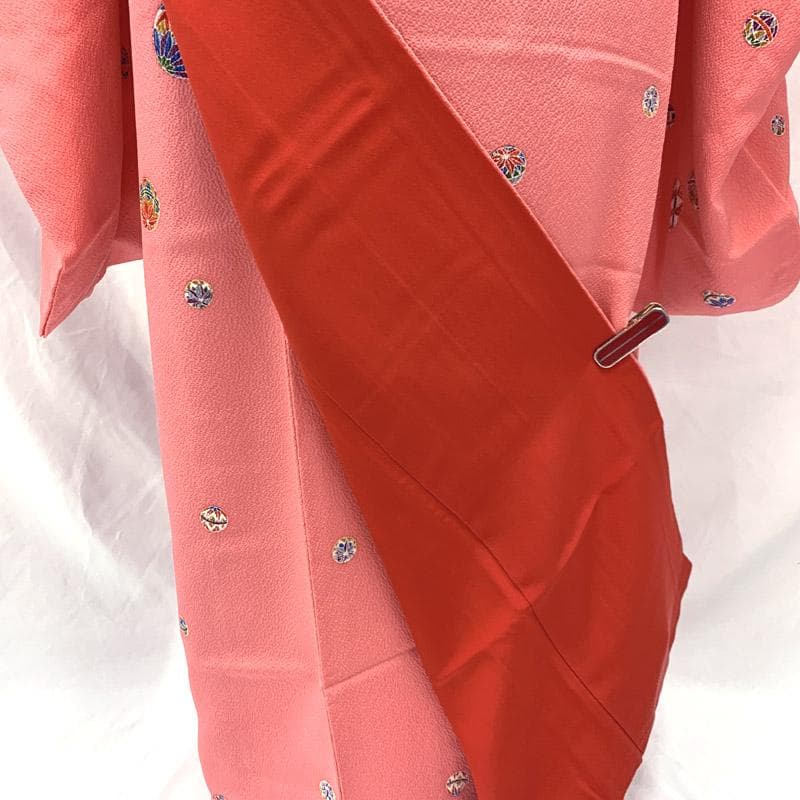 508aj26■ジュニア着物 十三参り 卒業式 縮緬 鞠 ピンク 推し色■