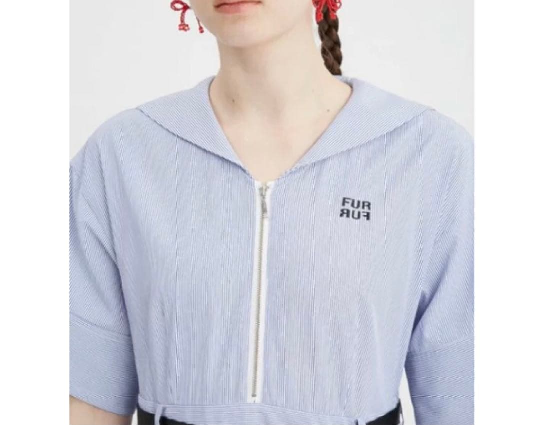 FURFURセーラーカラーワンピース人気商品✴︎即完売色ブルー値下げ！