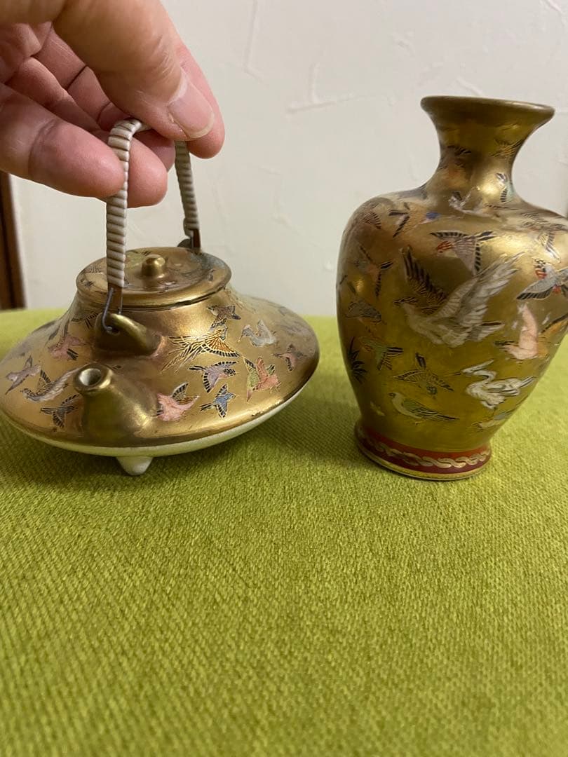 薩摩焼　ミニ銚子　徳利　玄山銘