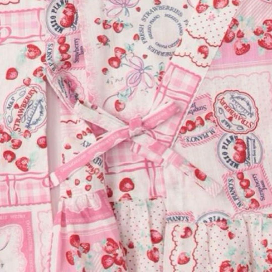 メゾピアノ いちごハンカチ柄　浴衣ドレス　100