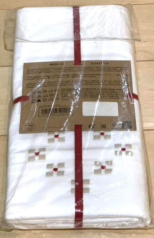 新品　ザラホーム　ホワイト　刺繍　フラットシーツ　枕カバー2枚入り　2点セット