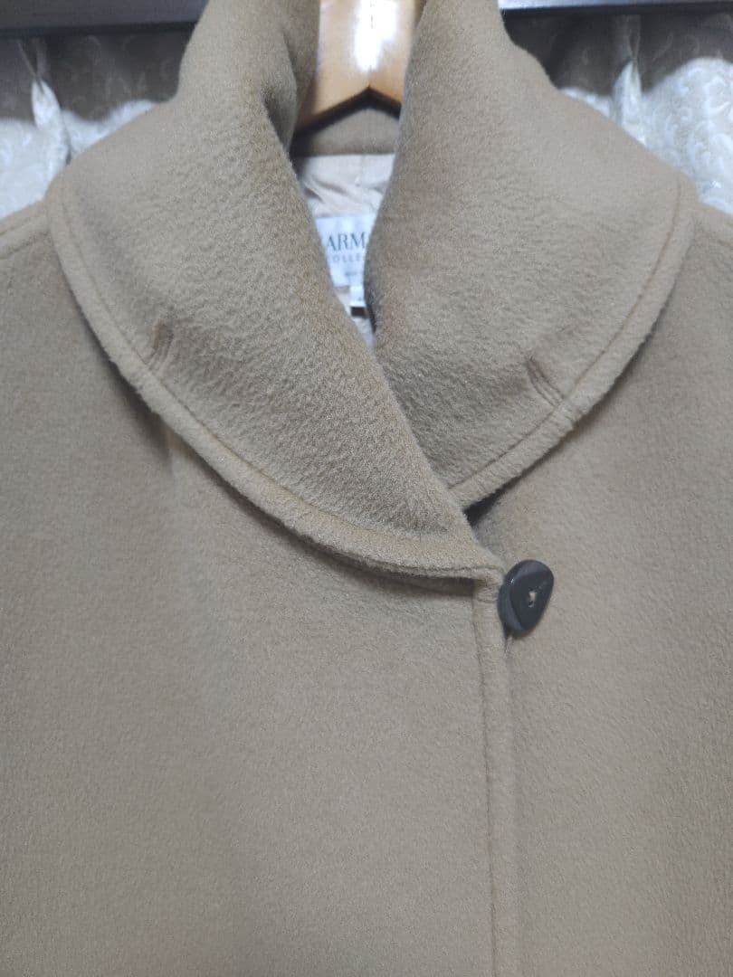 ARMANI 高級ロングコート 美品 30万 カシミヤ混 キャメルベージュ
