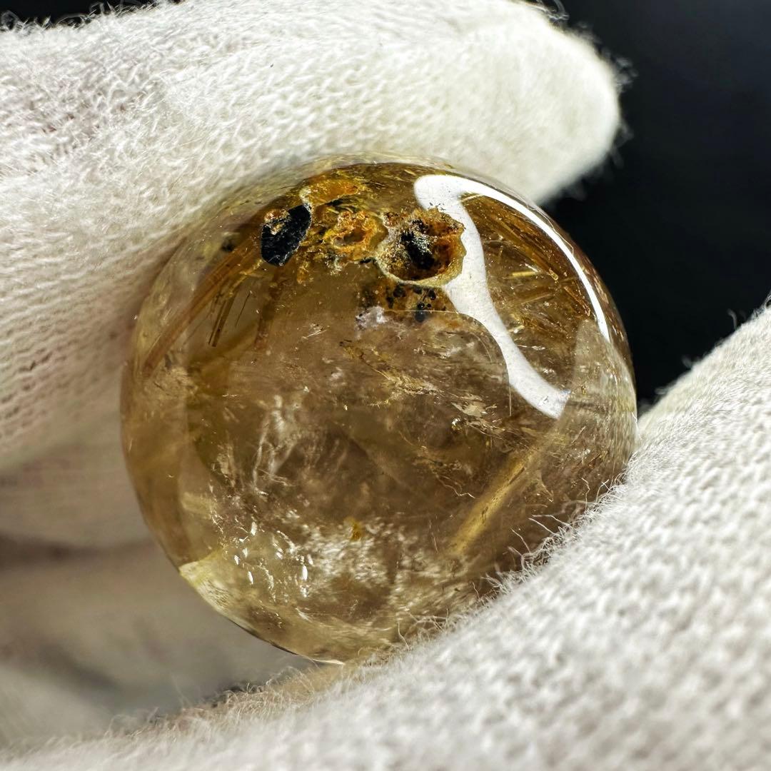 【財運・金運・事業運up❗️】レインボー☆タイチンルチル 丸玉 スフィアA1037