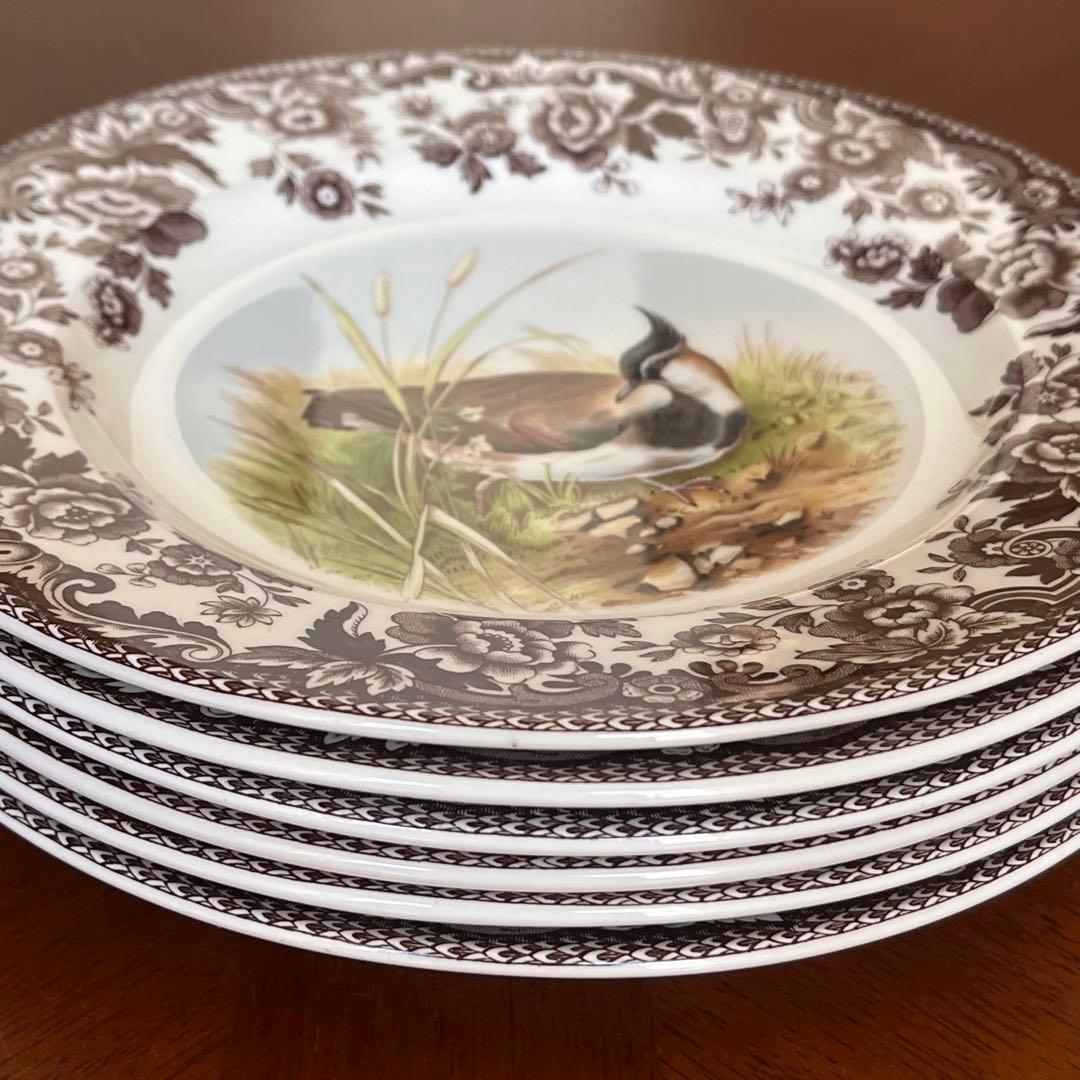 【レア美品】英国製　スポード ★ウッドランド★デザート皿　６枚