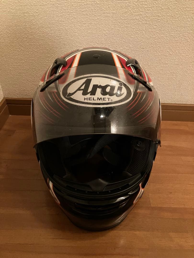値下げ⭐︎Arai フルフェイスヘルメット レッド/ブラック/ホワイト