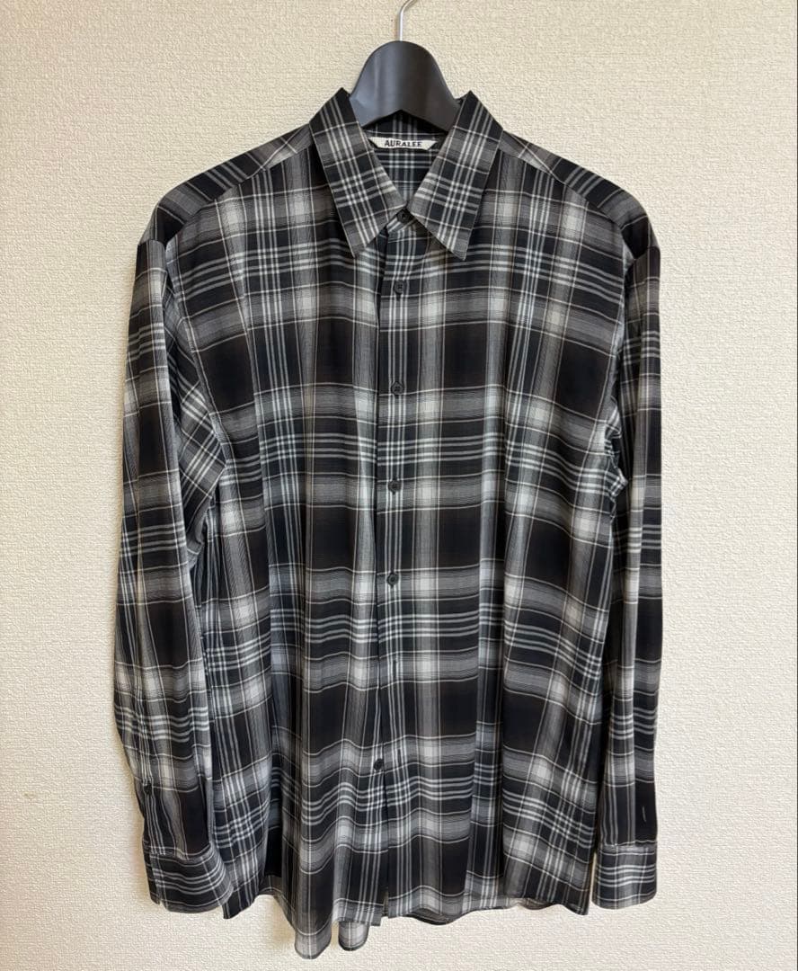 トップス AURALEE WOOL RECYCLED POLYESTER SHIRTS