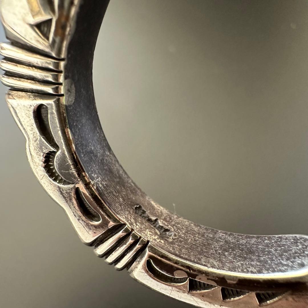 Navajo Thomas Curtis スタンプワーク ヘビーゲージ　バングル