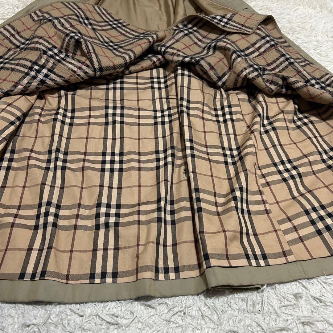 良品✨バーバリーロンドン 玉虫色 ノバチェック ライナー付き ステンカラーコート