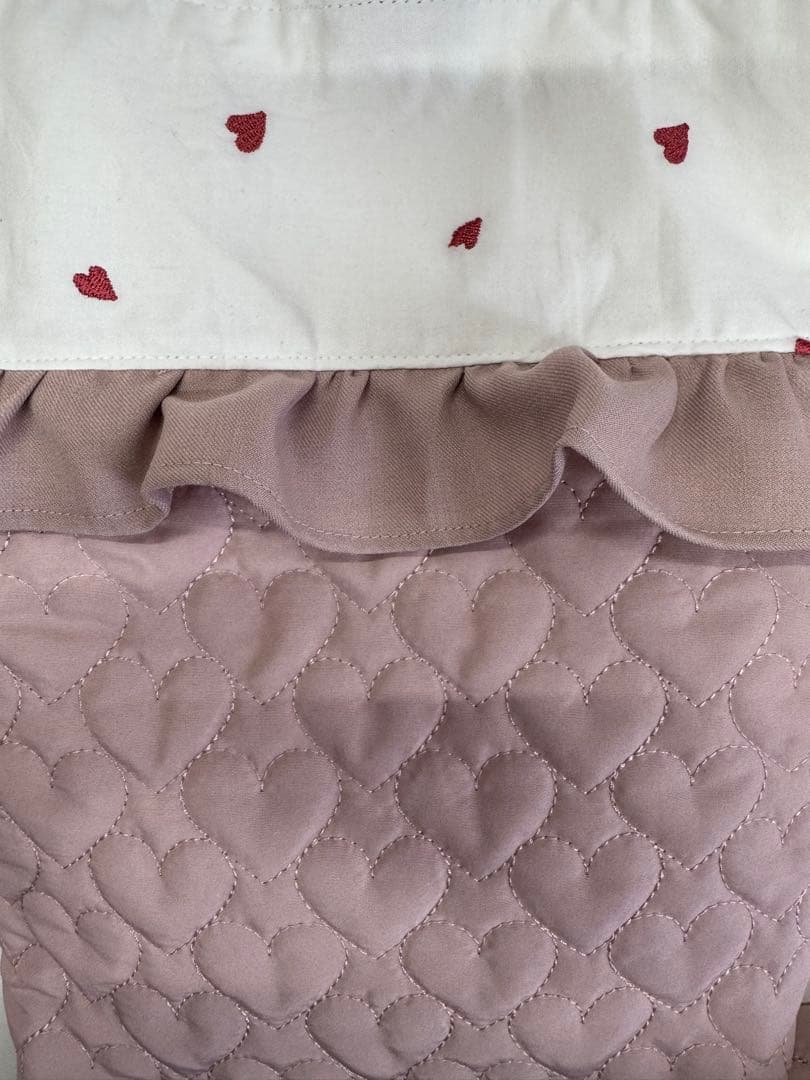 ハネ　オーダー　ハート刺繍　ハートキルティング　レッスンバッグ　体操服袋