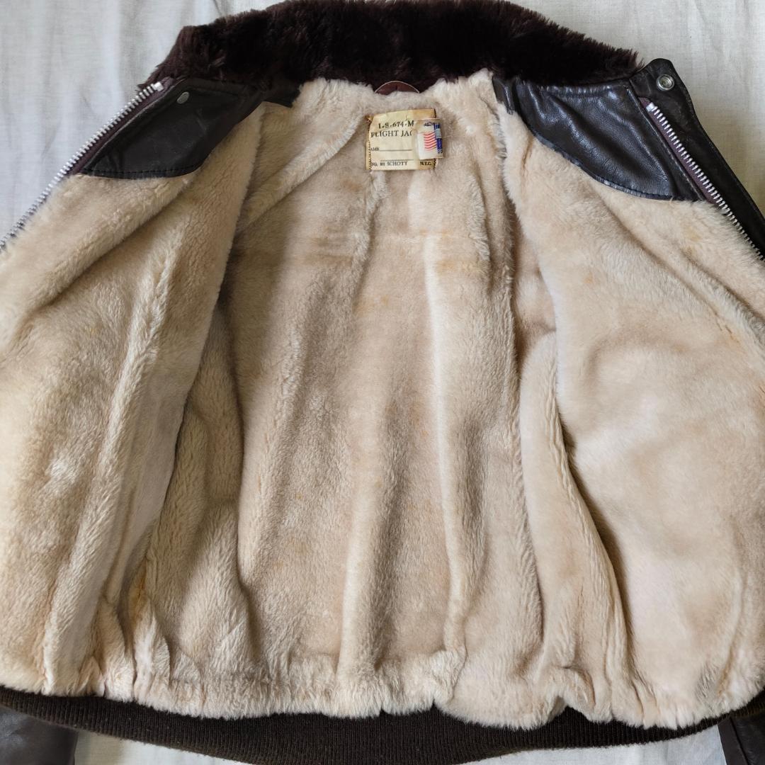 70s USA製 Schott G-1 レザージャケット ハンドペイント