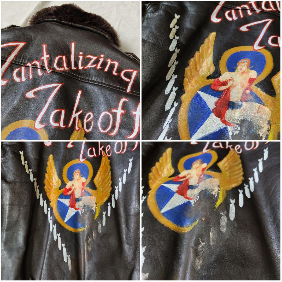 70s USA製 Schott G-1 レザージャケット ハンドペイント