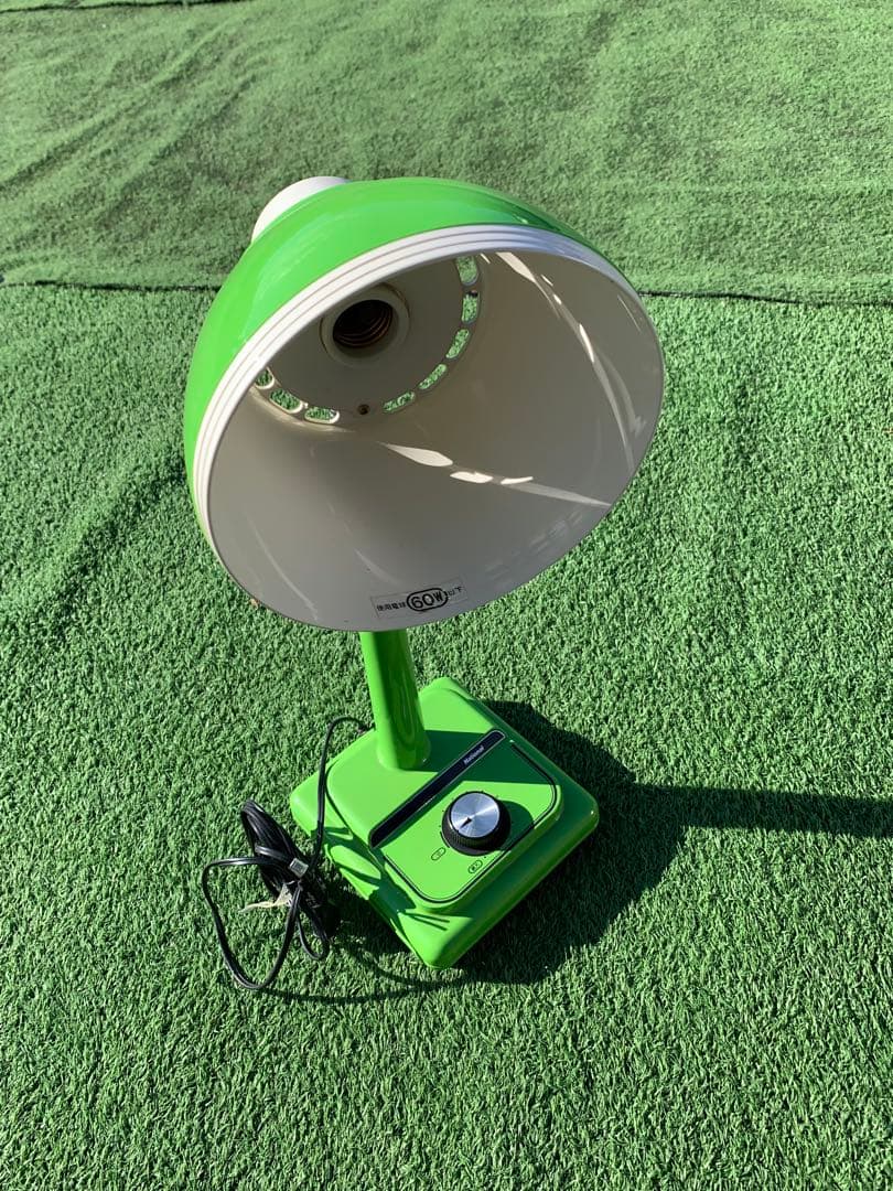 ナショナル　昭和レトロ　当時物　電気スタンド　デスクライト　グリーン　調光付