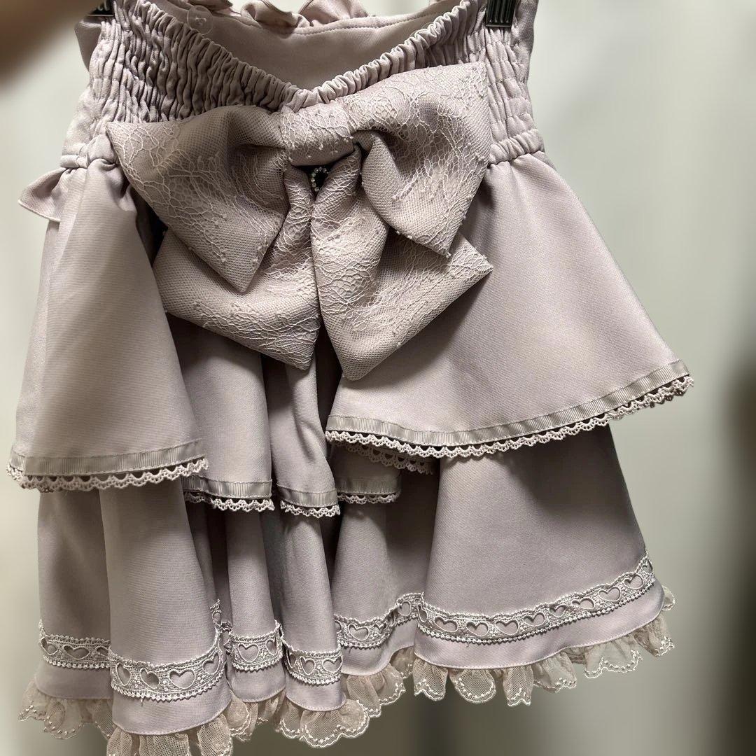 【一度のみ着用】LIZ LISA サスペンダー付きティアードスカパン　ピンク