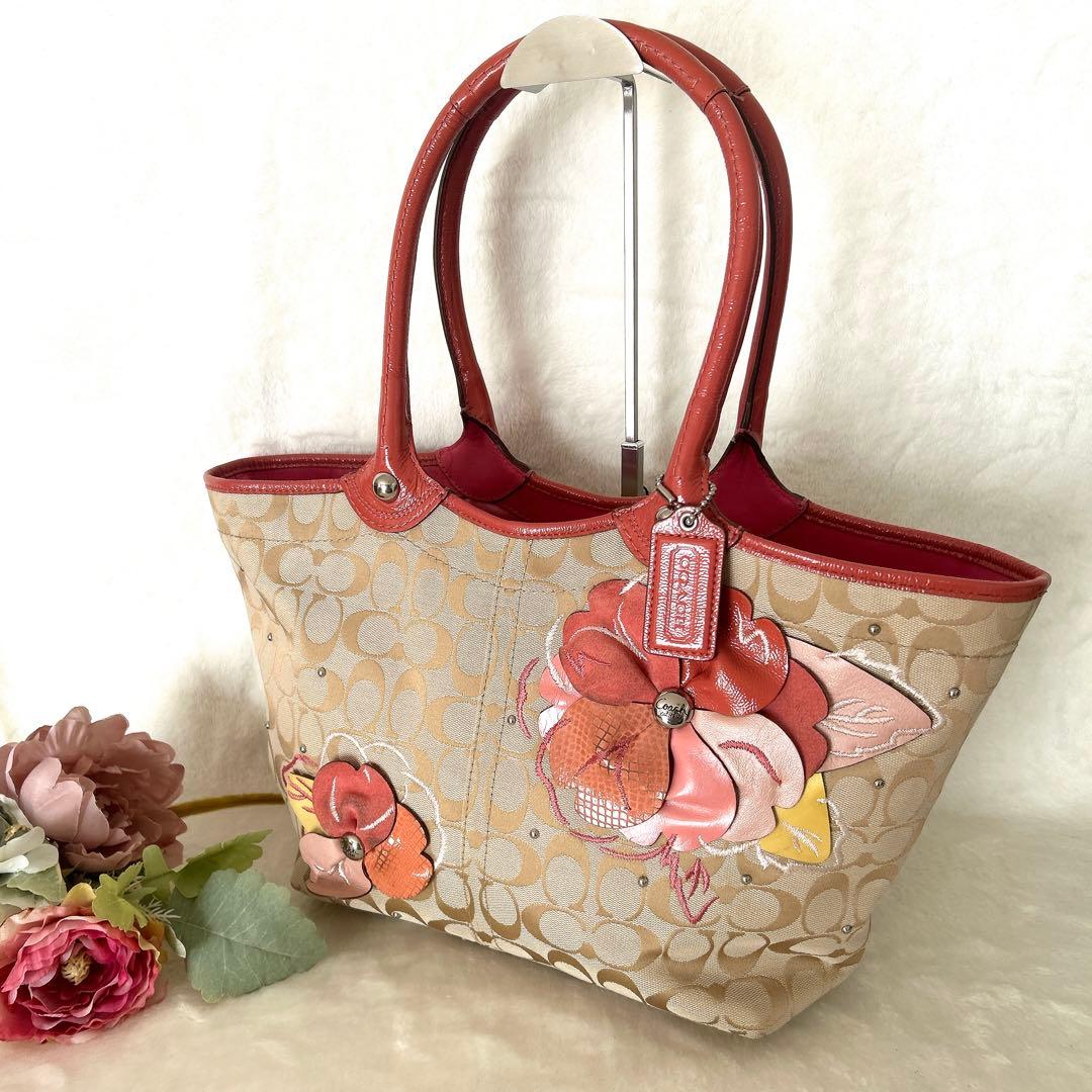 コーチ トートバッグ バッグ ピンク 16276 シグネチャーフローラル