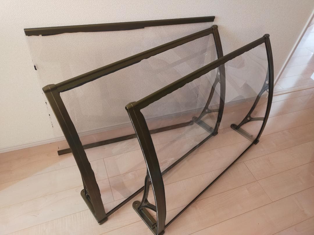 新品(未使用)_屋根庇 ひさし 雨よけ サンシェード オーニング屋根ひ(2個)