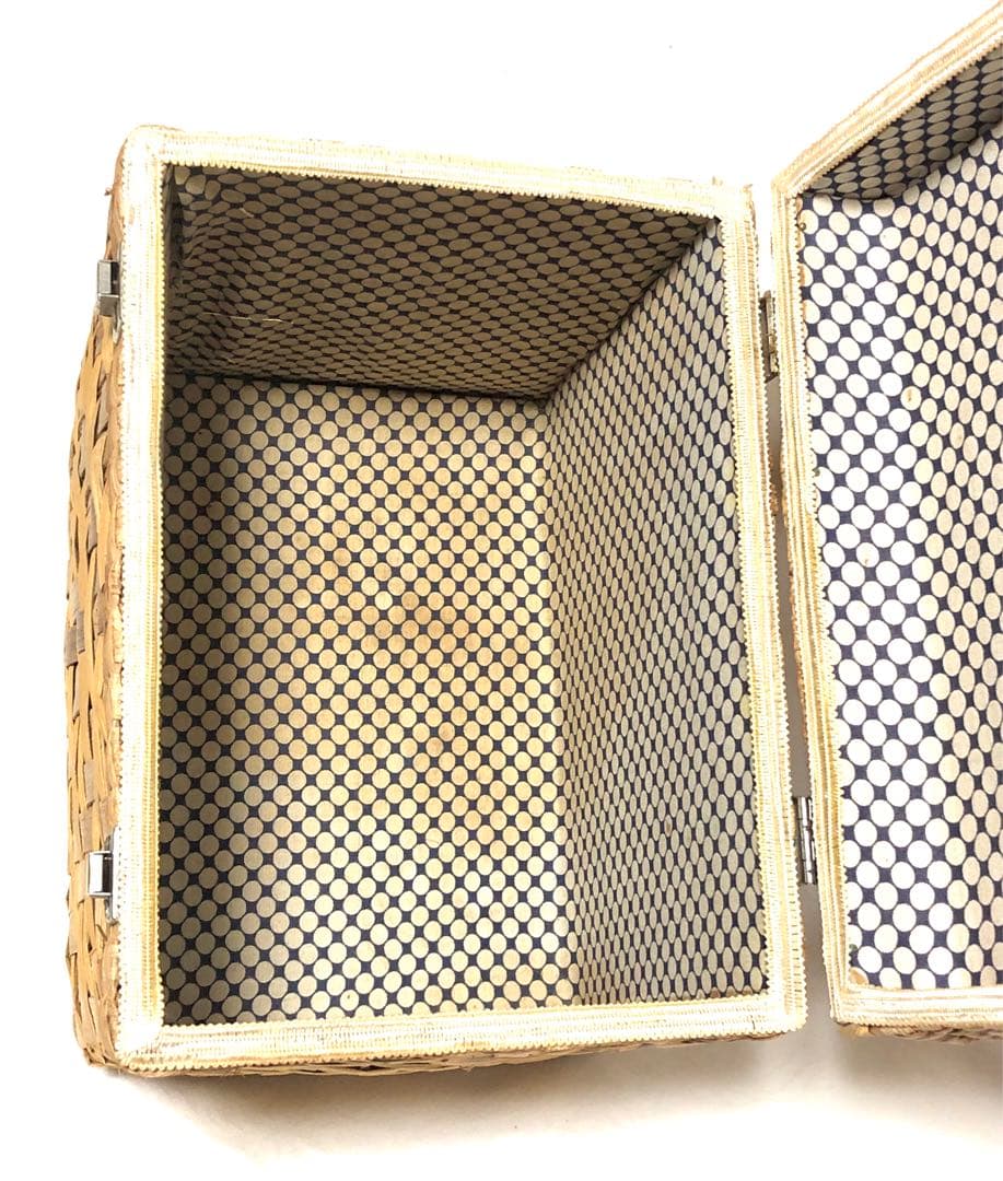 ■アンティーク・ビンテージ■木製 ピクニックバスケット■かごバッグ・レトロ・籠