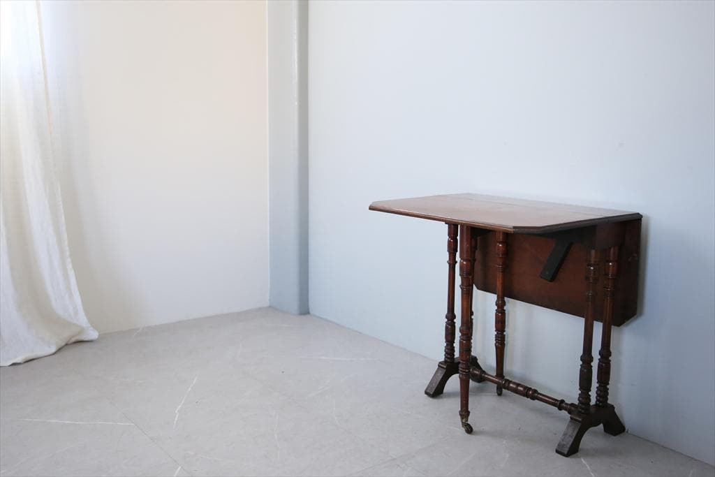 英国アンティーク木製ゲートレッグテーブル/ダイニング机/バタフライ(92-235