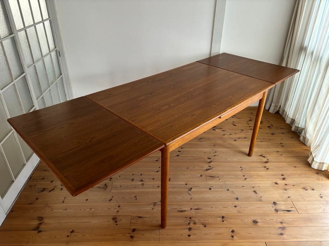 北欧ヴィンテージ　デンマーク　チーク　ドローリーフテーブル