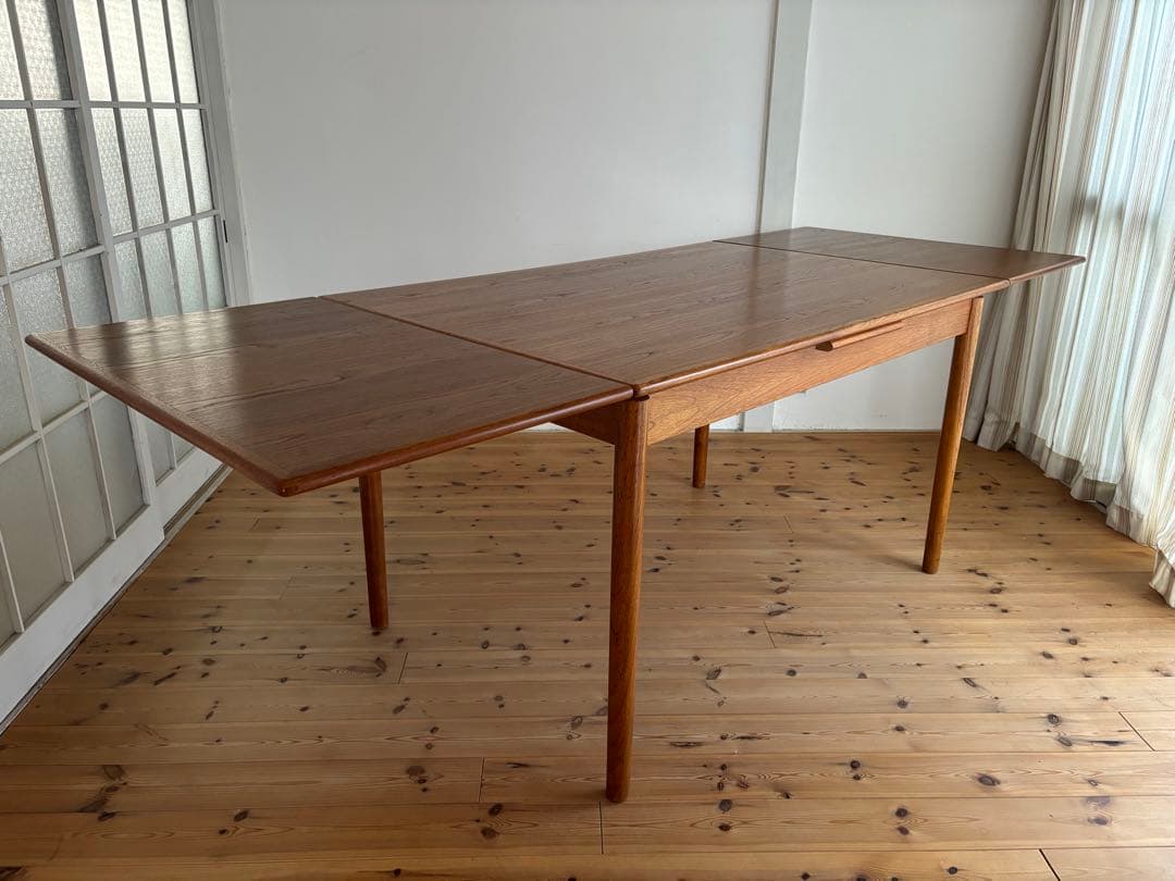 北欧ヴィンテージ　デンマーク　チーク　ドローリーフテーブル