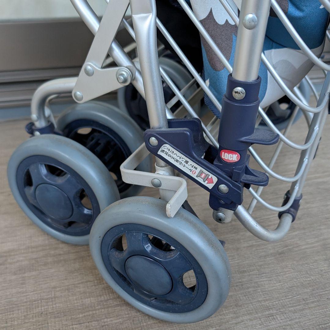 ユーバ産業 SUWAREL シルバーカー ショッピングカート 花柄ネイビーブルー