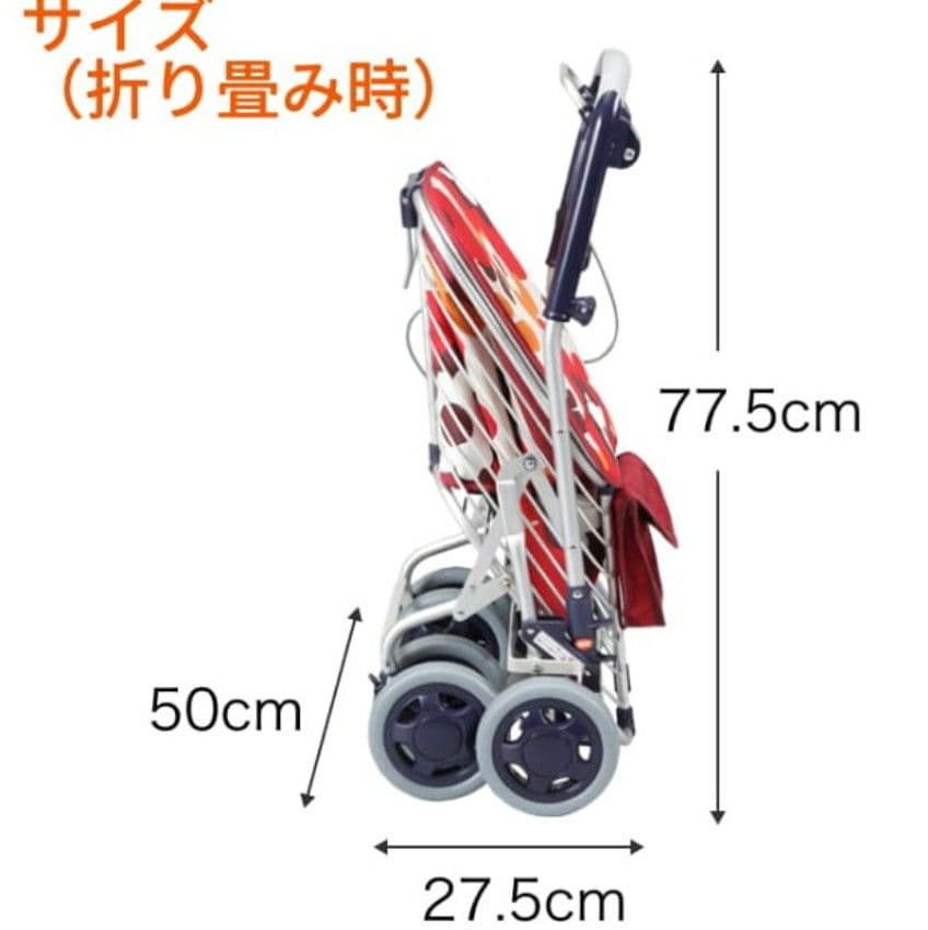 ユーバ産業 SUWAREL シルバーカー ショッピングカート 花柄ネイビーブルー
