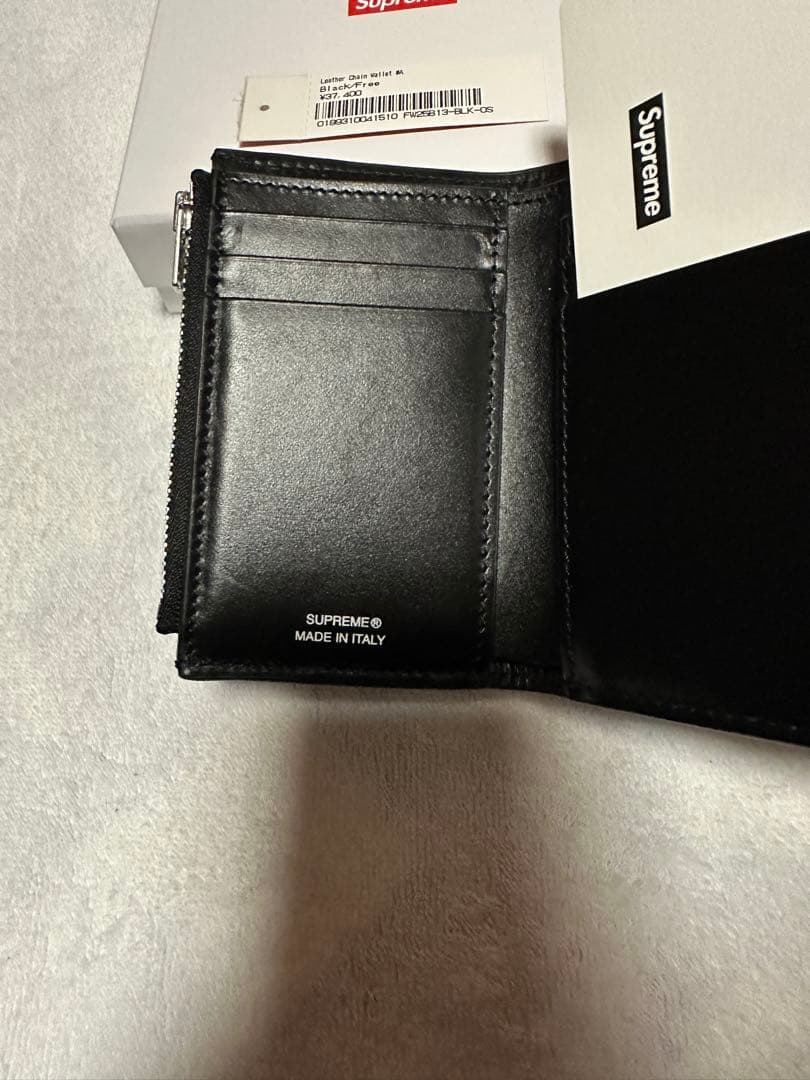 supreme Leather Chain Wallet ブラック 新品未使用