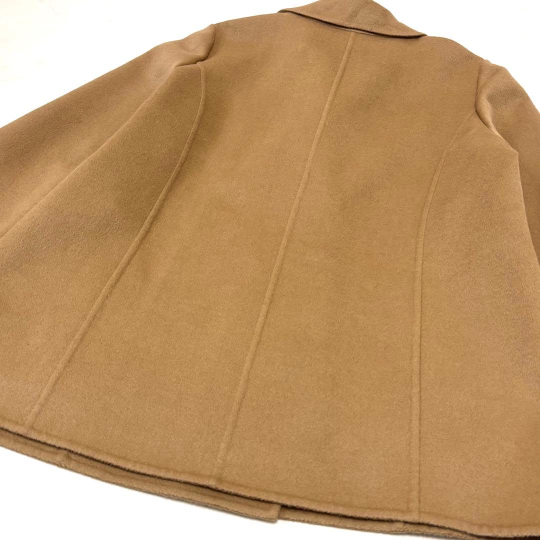 【大きいサイズ 極美品】レリアン リバーコート アンゴラ混 キャメル 2XL