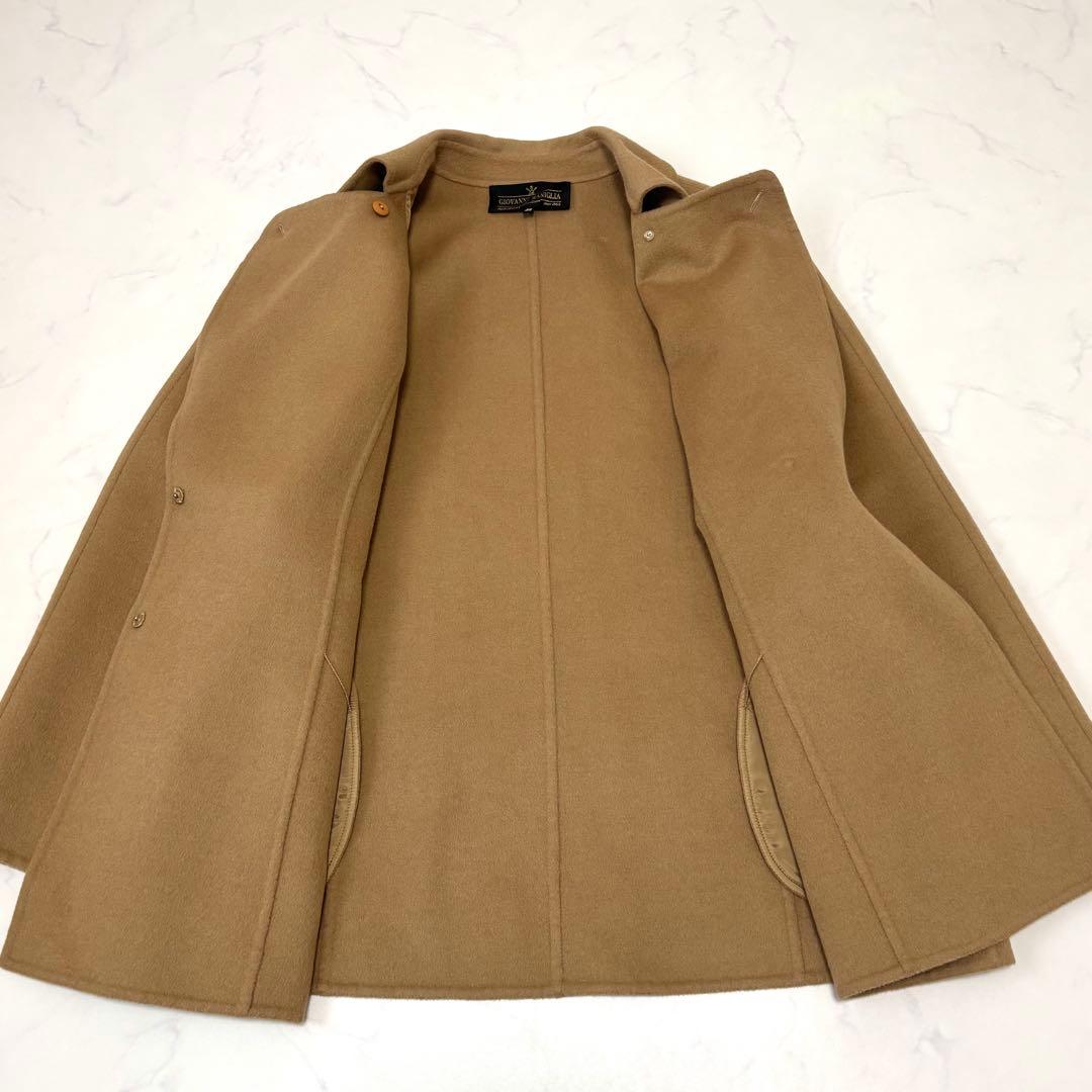 【大きいサイズ 極美品】レリアン リバーコート アンゴラ混 キャメル 2XL