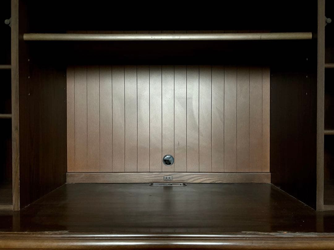 壁面収納テレビボード　テレビ台　アンティーク調　ダークブラウン　木製