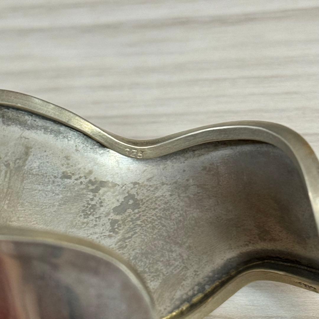 極太　メキシカンジュエリー　シルバー925 バングル　ボーンカフ　MEXICO