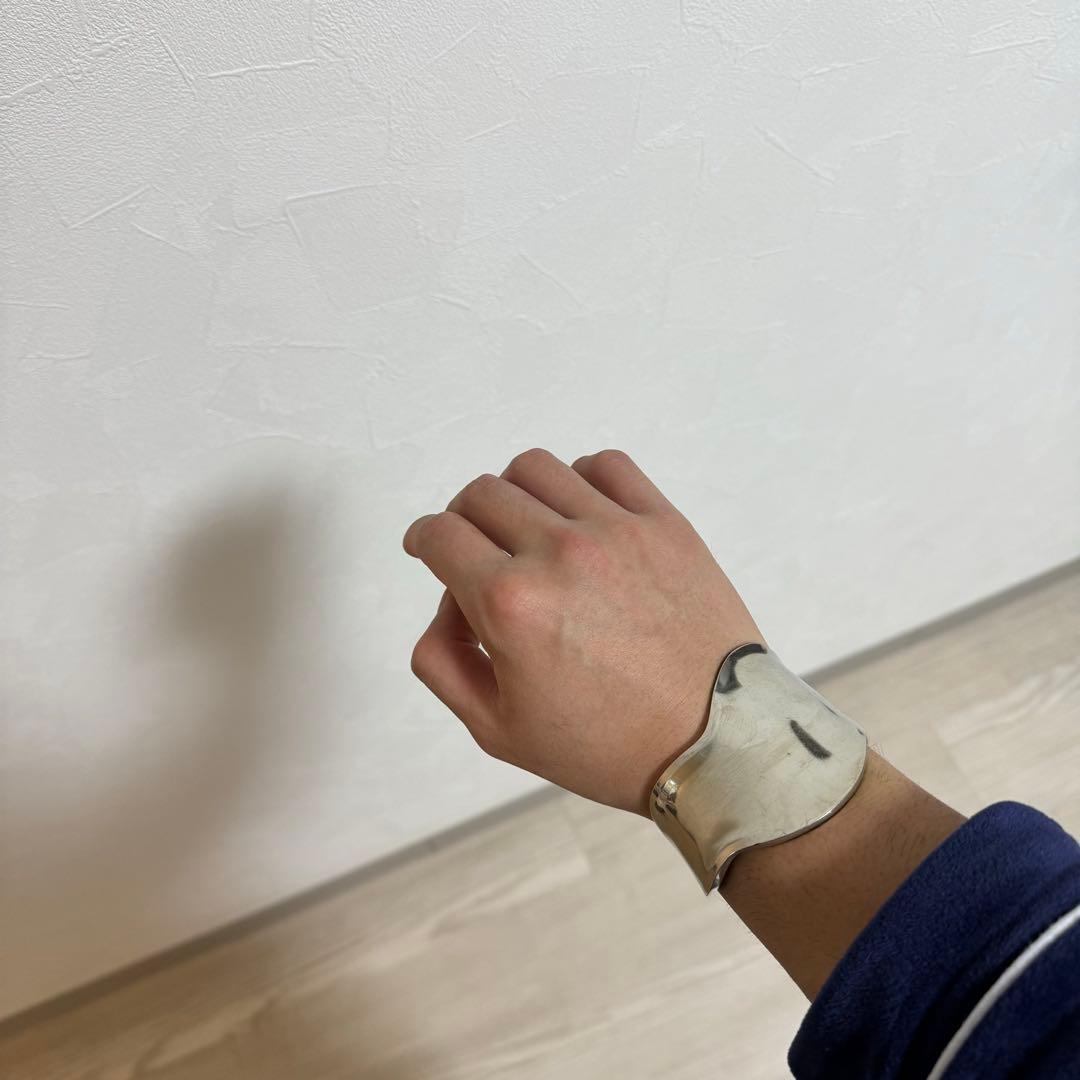 極太　メキシカンジュエリー　シルバー925 バングル　ボーンカフ　MEXICO