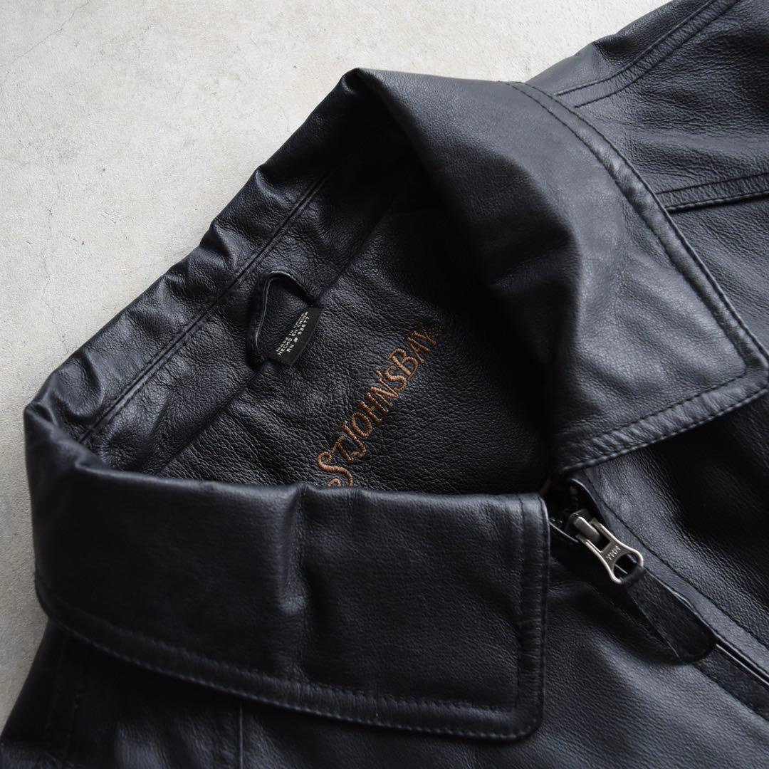 90s セントジョンズベイ レザージャケット ブルゾン ブラック M希少