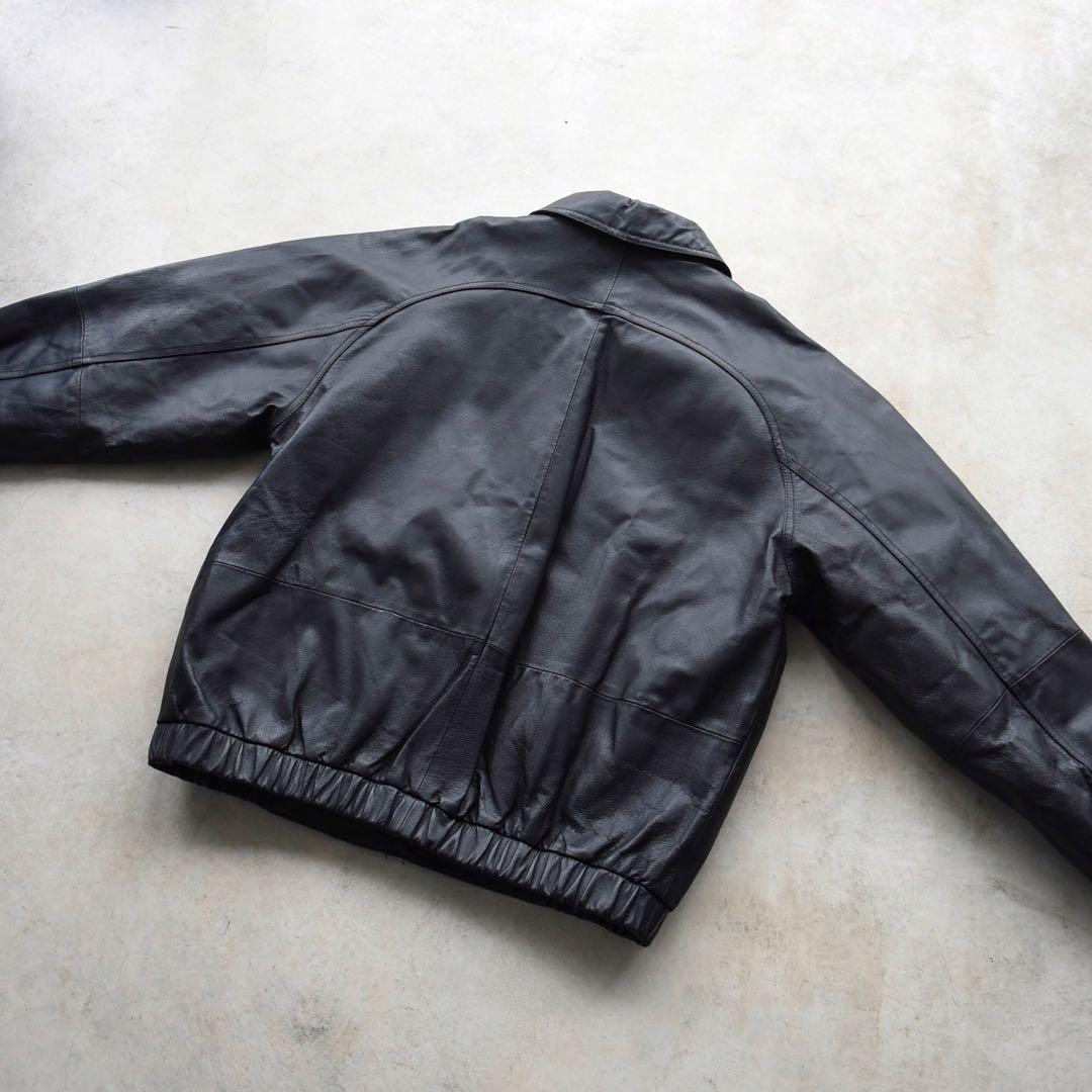 90s セントジョンズベイ レザージャケット ブルゾン ブラック M希少