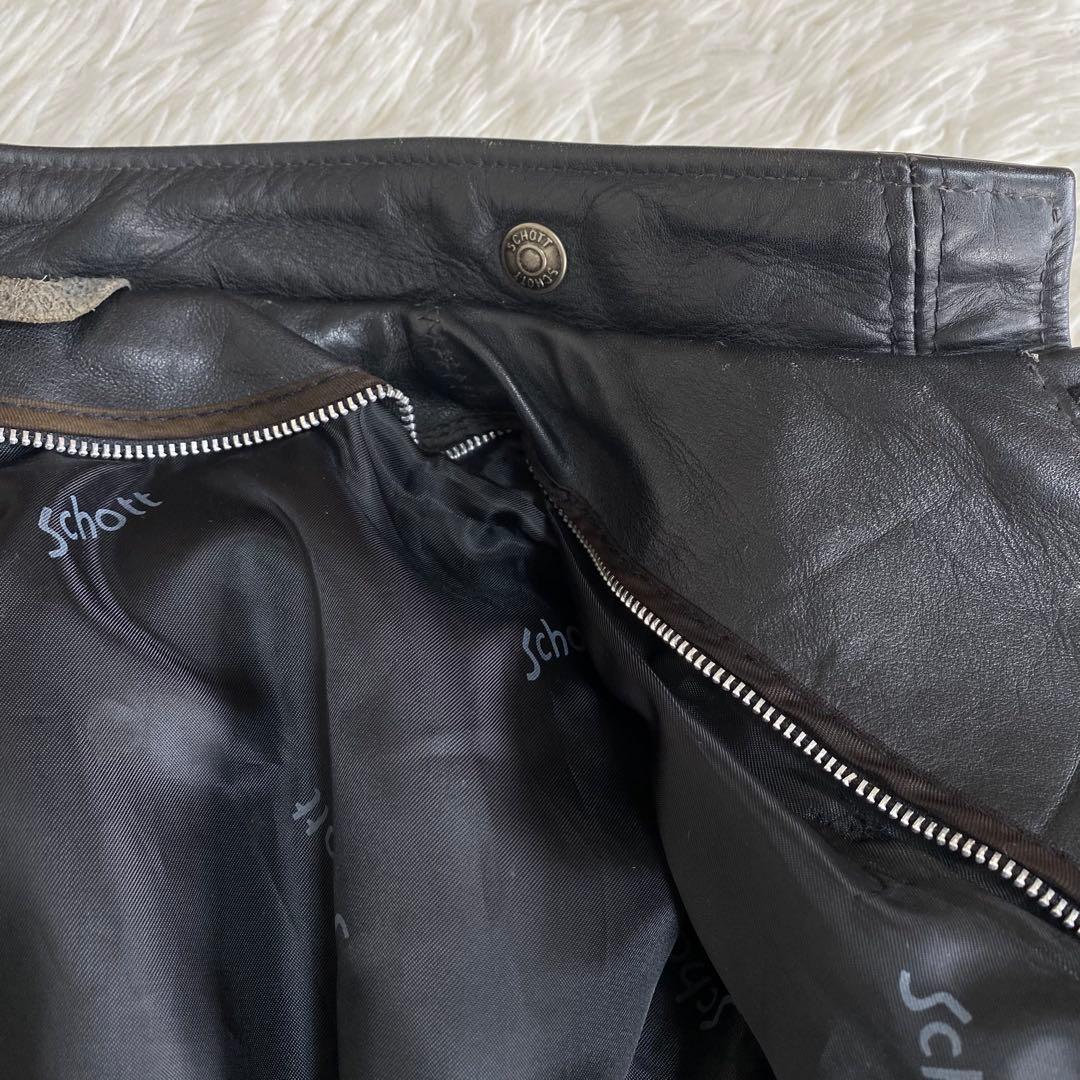 【美品】SCHOTT　641 シングルライダースジャケット　黒　38 L相当