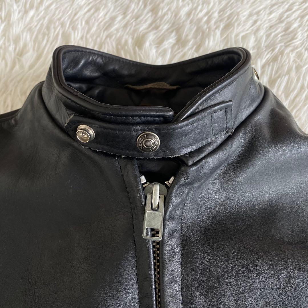 【美品】SCHOTT　641 シングルライダースジャケット　黒　38 L相当