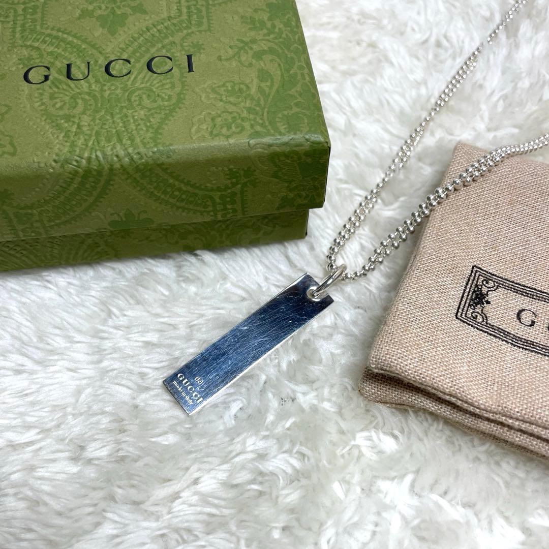 GUCCIグッチ プレートダブルボールチェーンネックレス　フルセット