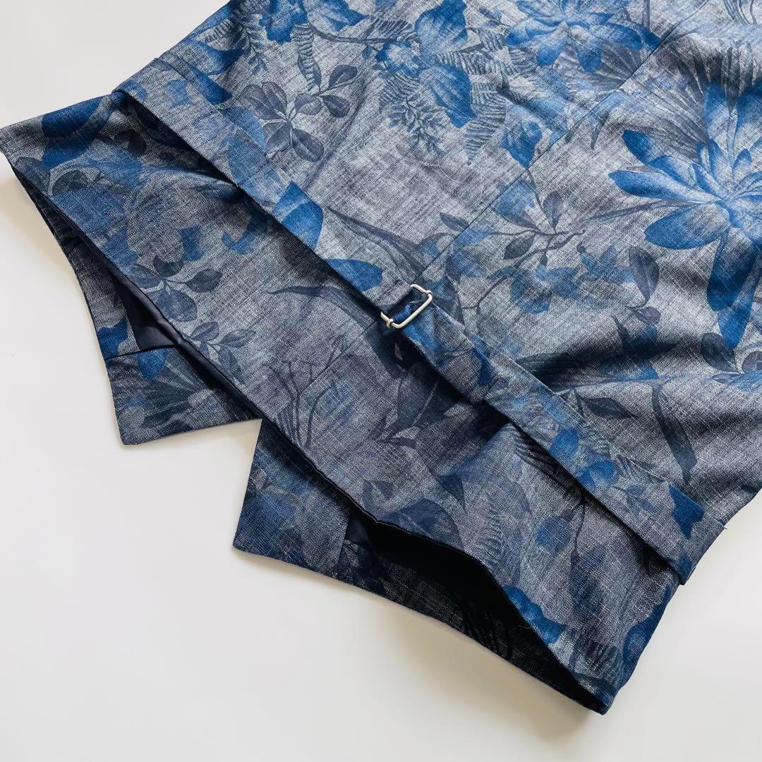 ジャンネット ベスト メンズ ジレ 花柄 総柄 シングル46 イタリア製