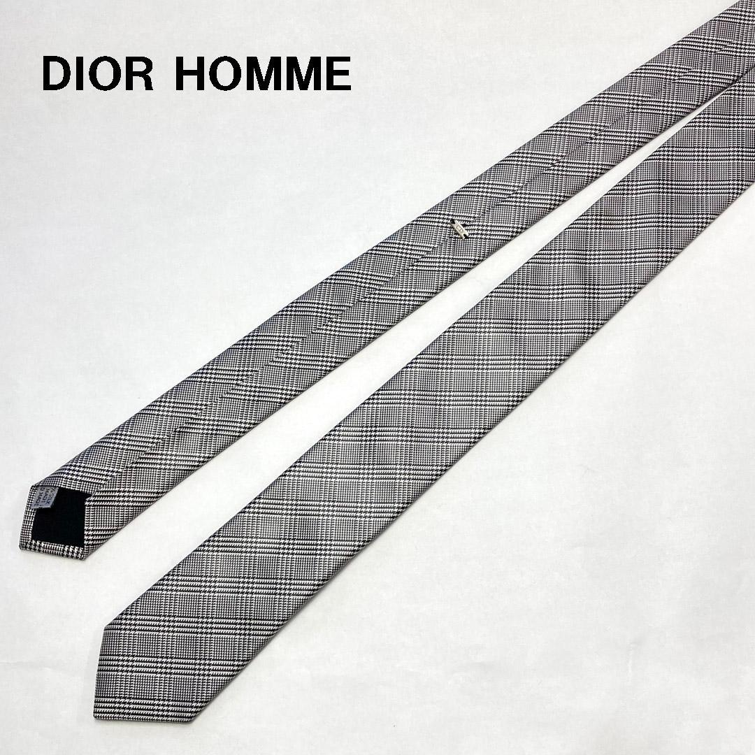 美品 Dior Homme ディオールオム エディ期 グレンチェックナロータイ