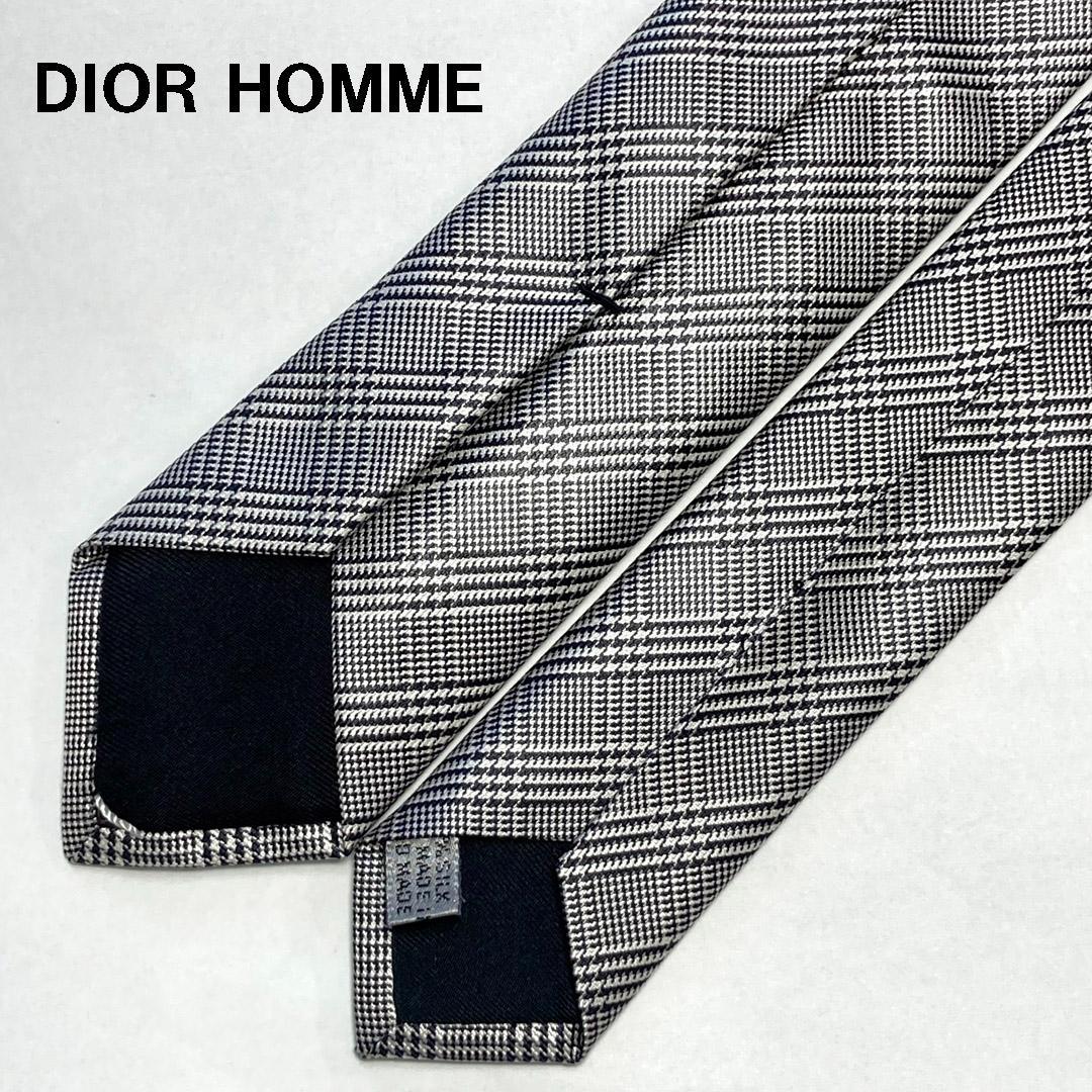 美品 Dior Homme ディオールオム エディ期 グレンチェックナロータイ