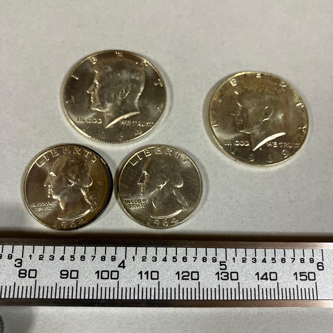 アメリカ　ハーフダラー　クォーターダラー　古銭　銀貨　1964 1969