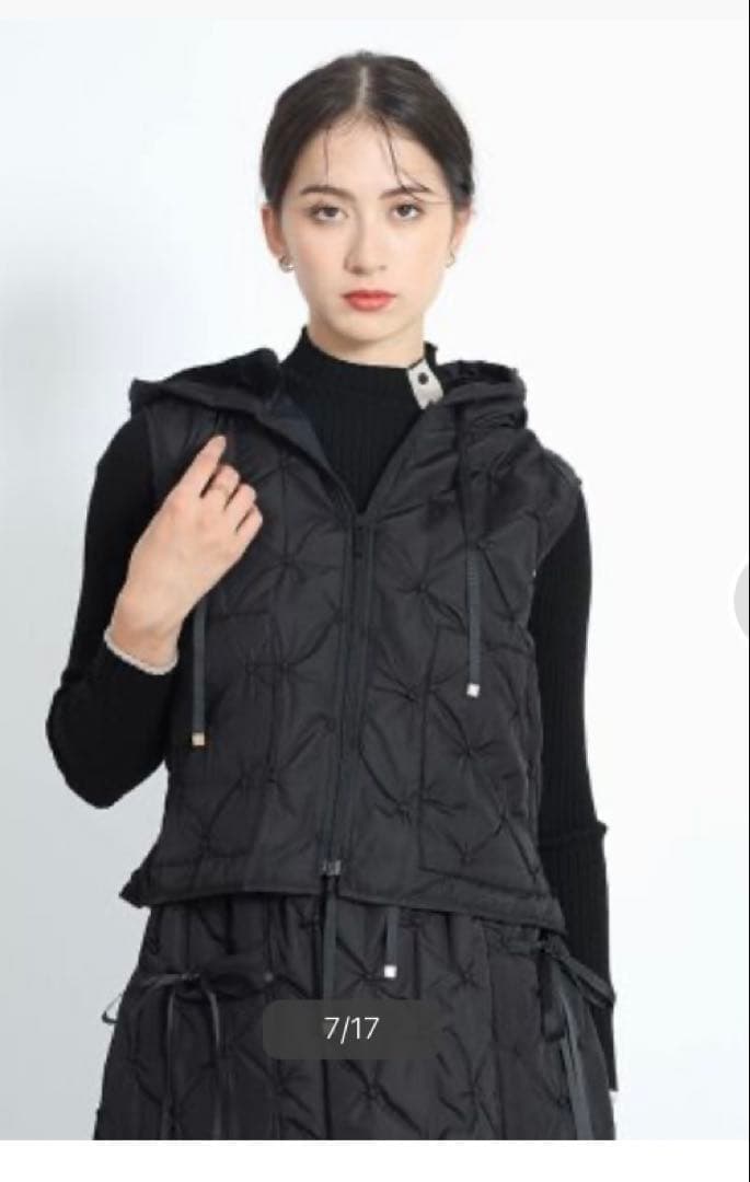 fennelドットキルティングジップベスト