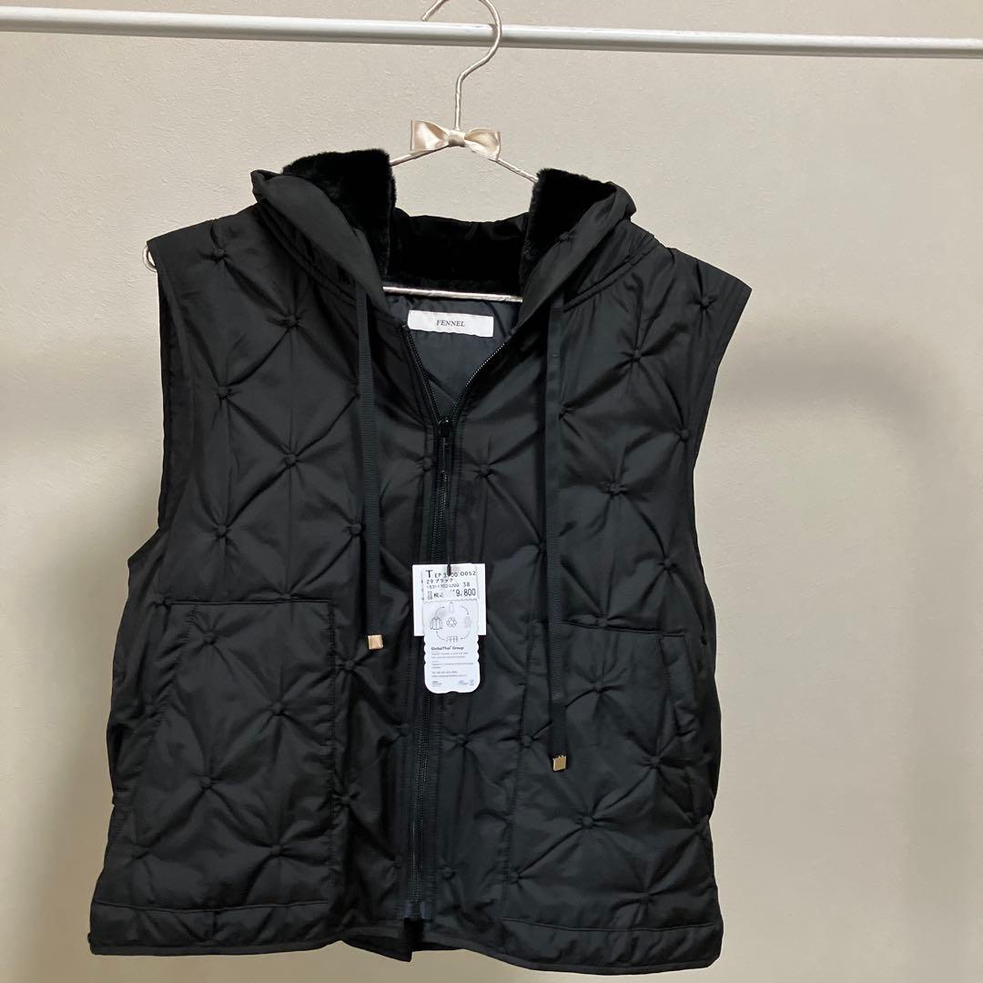 fennelドットキルティングジップベスト